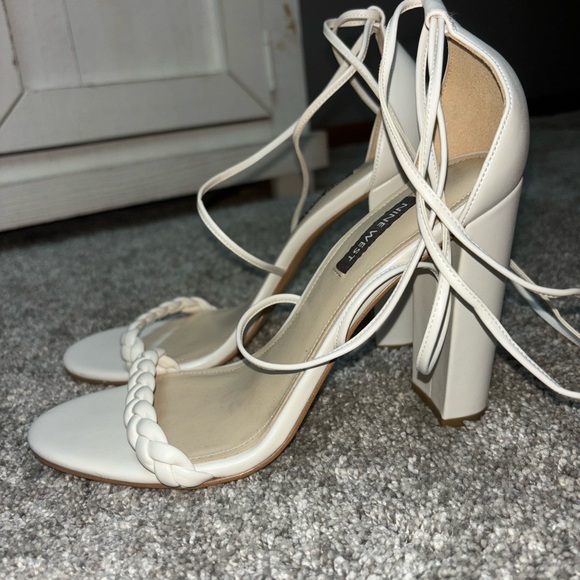 Nine West Cream Braided Strap Heels - Picture 2 of 4